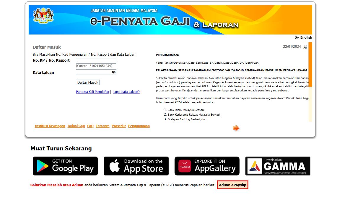 Sistem E-Penyata Gaji
